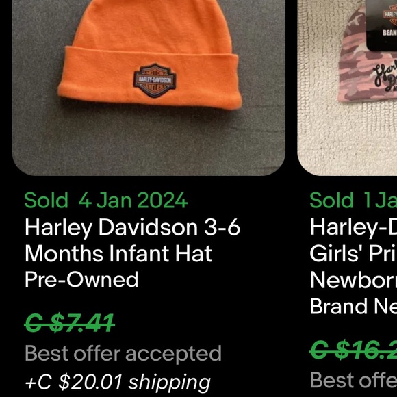 Harley Davidson Beanie / 3-6 Months / Authentic - Picture 6 of 7